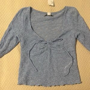 Light blue kimchi blue lace top